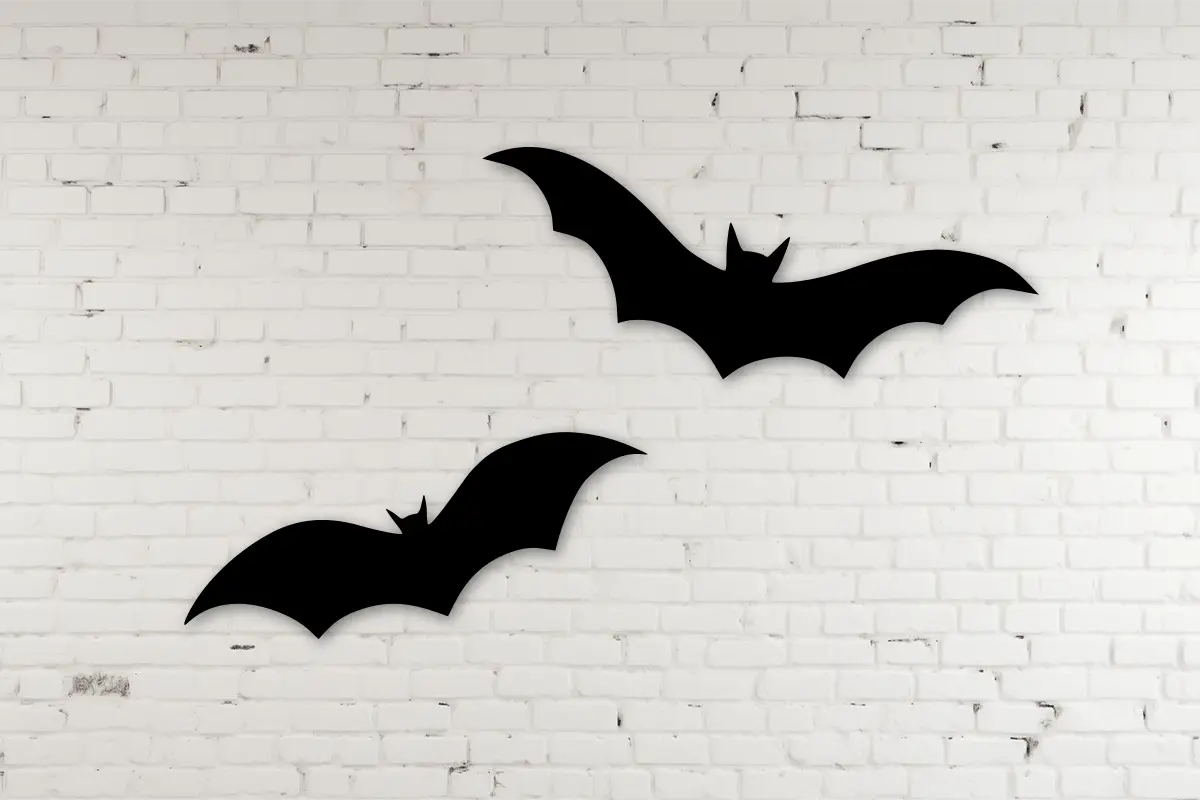 Classic Flying Bat Silhouette Patterns (Set of 2)