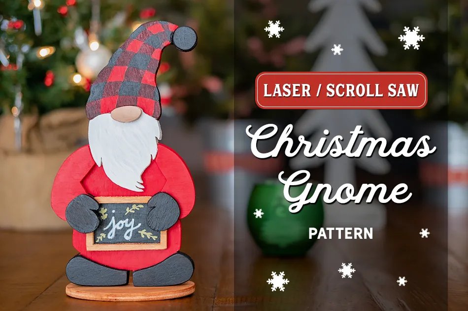 Christmas Gnome Holding Sign